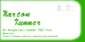 marton kummer business card